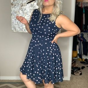 Maison Jules blue polka dot dress